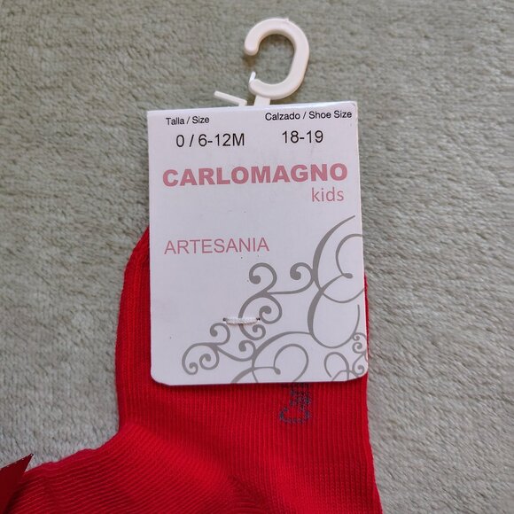 Red long bow socks - 6-12M - Carlomagno Kids - NWT - Picture 2 of 4